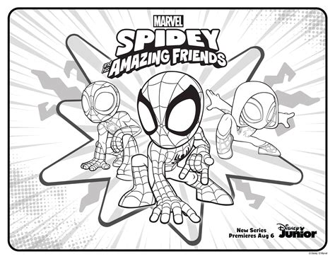 spidey and his amazing friends coloring pages|spider-man and friends coloring page.